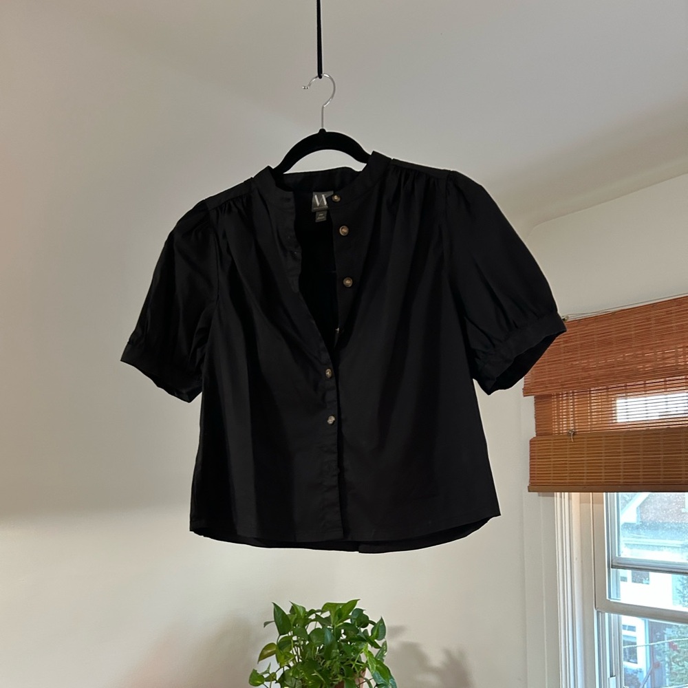 Worthington Black Button-Up Women's Top